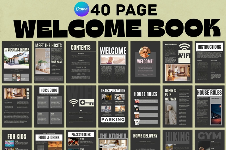 Airbnb Welcome Book canva template