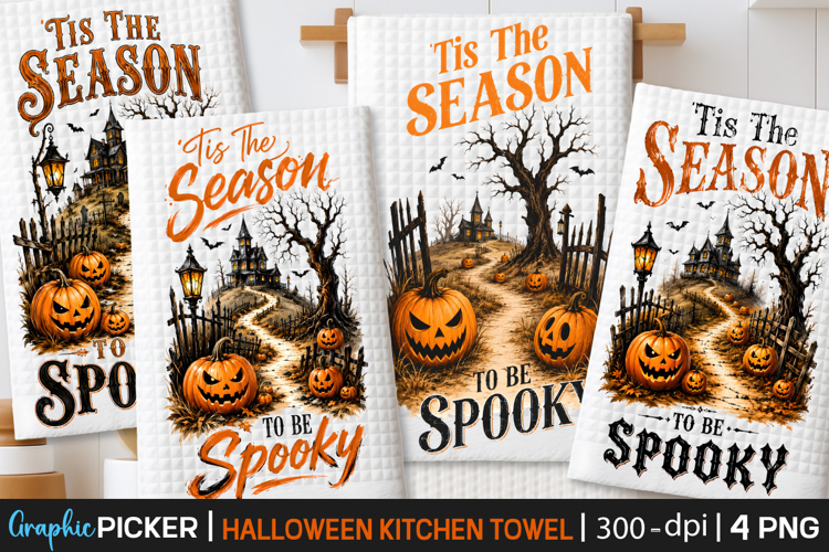 Halloween Kitchen Towel PNG, Tis The Season To Be Spooky PNG