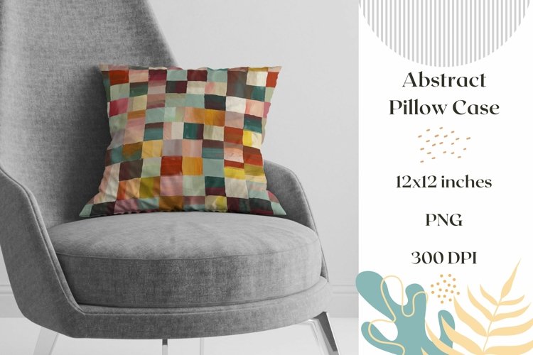 Colorful Geometric Pillow Case, Abstract Pillowcase PNG example image 1