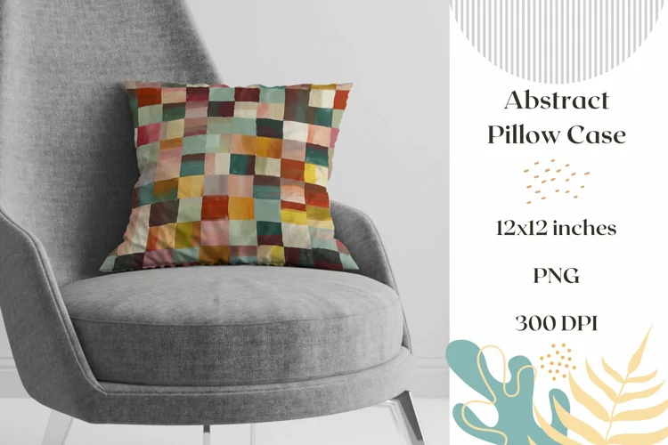 Colorful Geometric Pillow Case, Abstract Pillowcase PNG