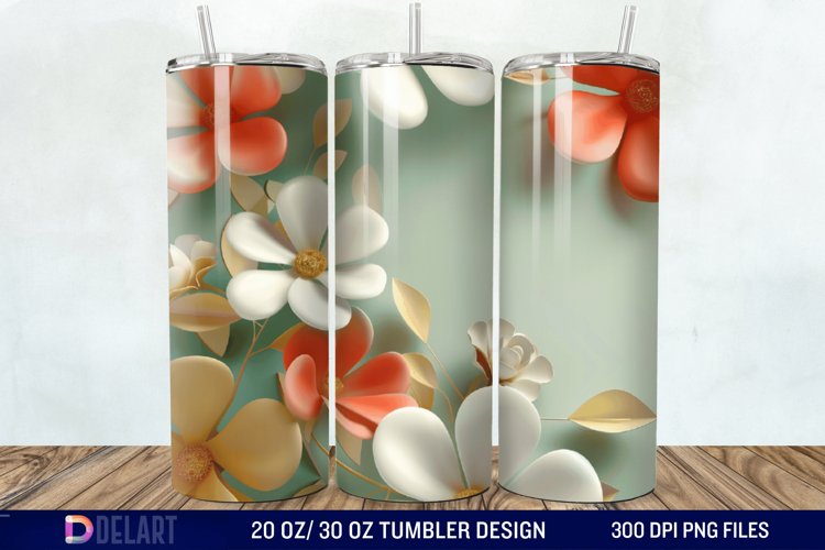 3D Floral Tumbler Wrap example image 1