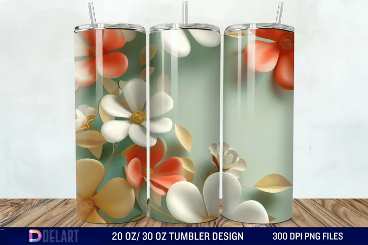 3D Floral Tumbler Wrap