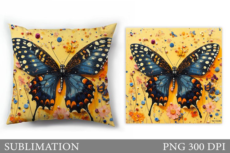 Butterfly Sublimation. Butterfly Pillow Design example image 1
