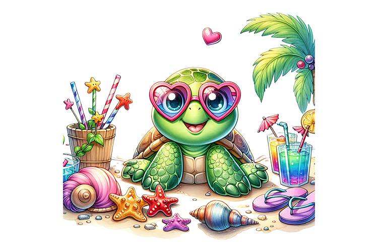 Cute Turtle Clipart Image 4