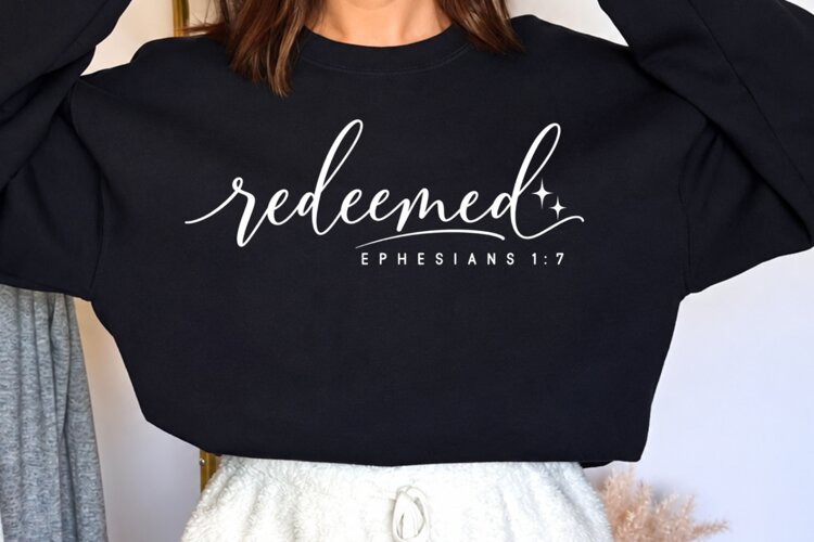 Redeemed Ephesians 1:7 Christian PNG, Redeemed Bible Verse F example image 1