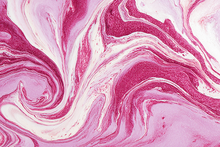 A vibrant pink and white marbled texture