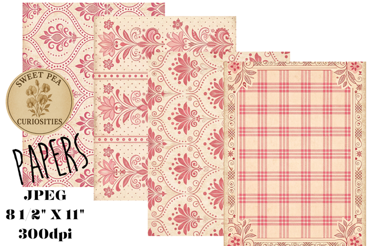 Pink, Mixed Media, Paper, Shabby Chic, Papers, Junk Journal