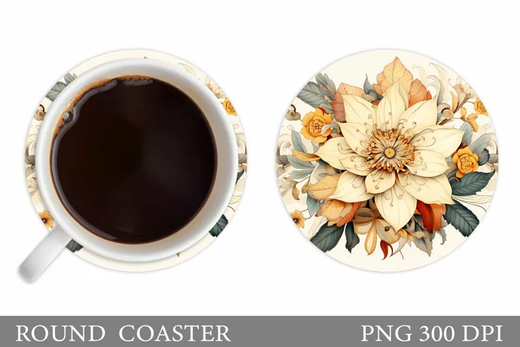 Flowers Coaster Design. Flowers Coaster Sublimation