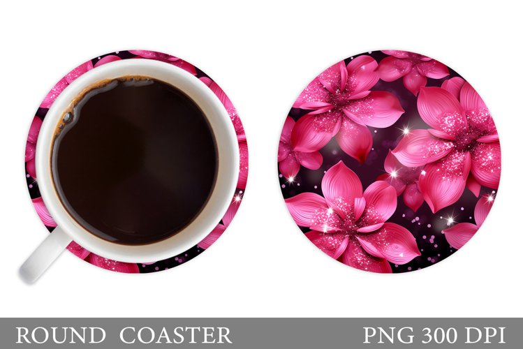 Flowers Coaster Design. Flowers Coaster Sublimation example image 1