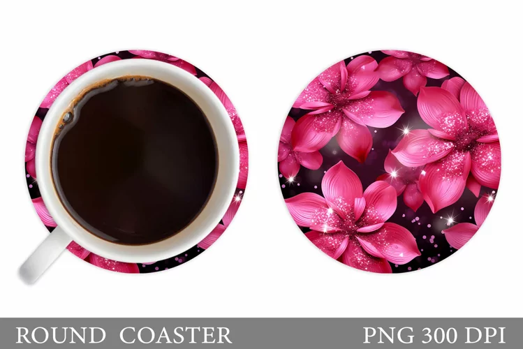 Flowers Coaster Design. Flowers Coaster Sublimation