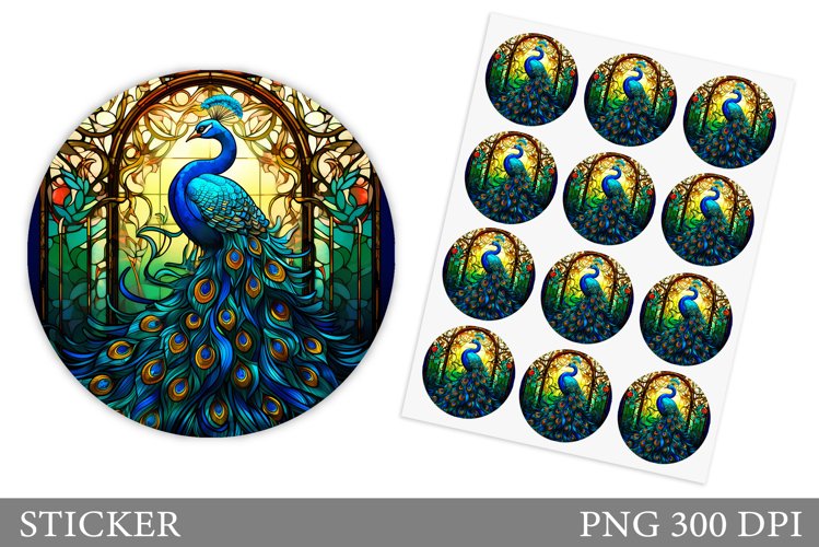 Peacock Sticker Design. 3D Peacock Sticker Template