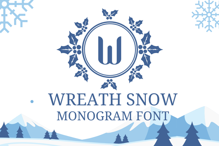 Wreath Snow Monogram Font