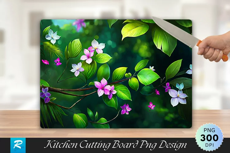 Nature Cutting Board Sublimation Design