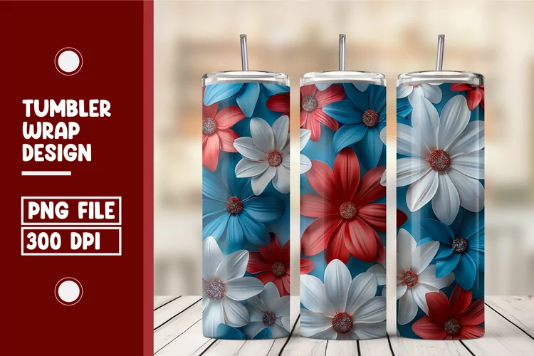Flower Tumbler Wrap Design