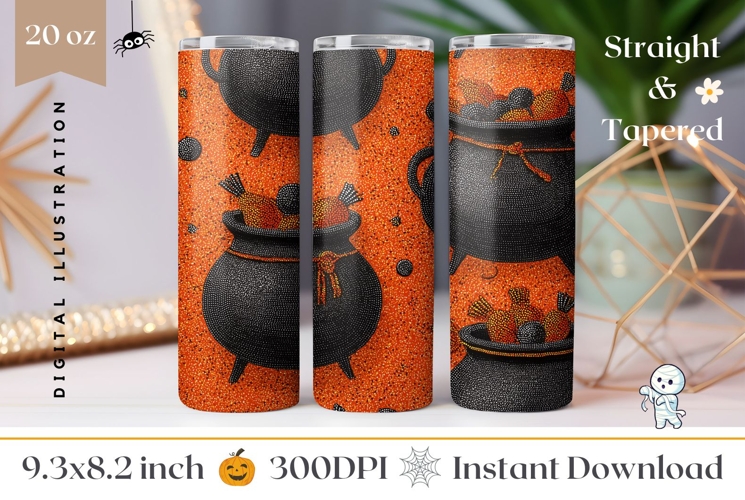 Halloween Cauldron Tumbler, Cute Halloween Tumbler Print