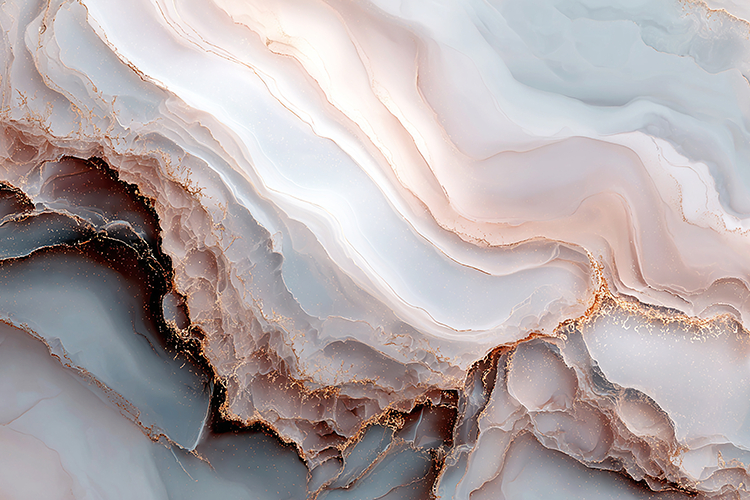 A marble texture with soft pink and white hues