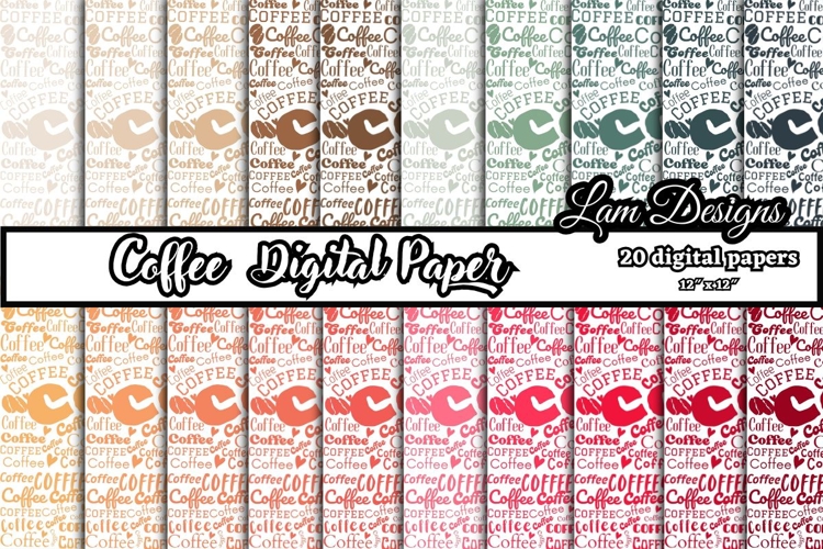 coffee digital papers, Coffee pattern, Coffee background