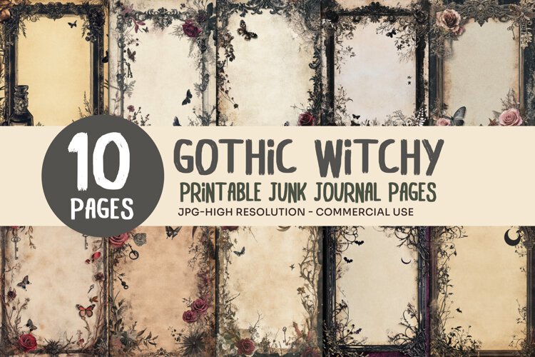 Gothic Rose Junk Journal Pages example image 1