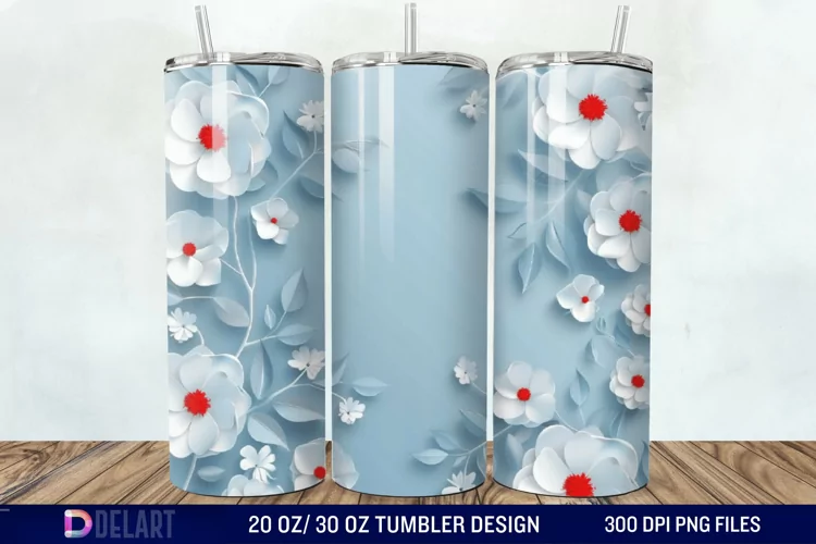 3D Floral Tumbler Wrap