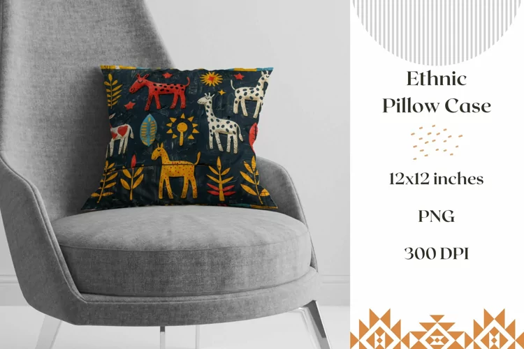 Ethnic Pillow Case Design, Abstract Pillowcase Sublimation