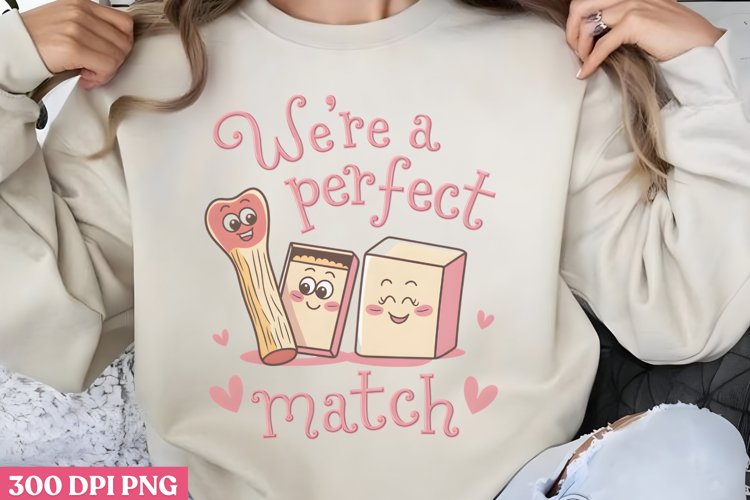 Were a perfect match PNG, Retro Valentine PNG