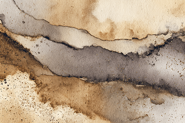 Earthy tones and organic textures.