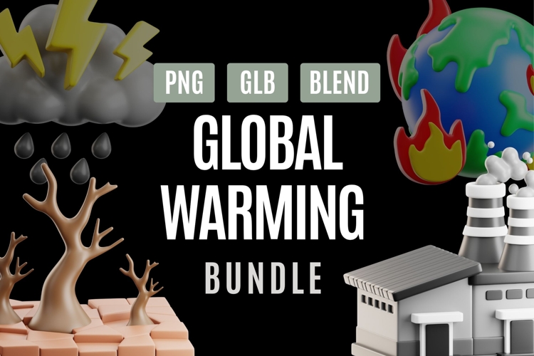 Global Warming 3D Illustration Bundle