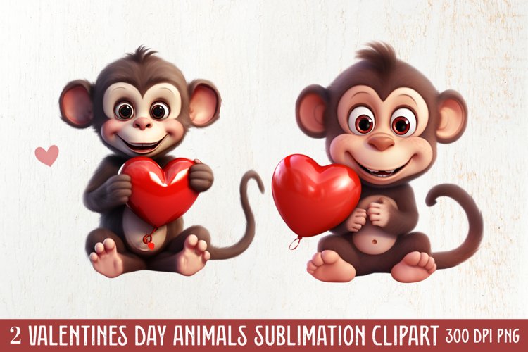 Valentines Day Animals Clipart, Valentines Couple