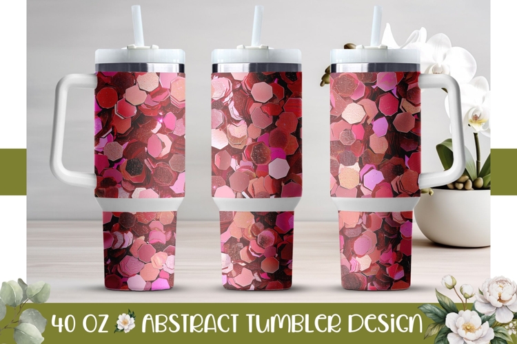 Pink Sequin Tumbler PNG, Sparkle 40 Oz Tumbler Sublimation