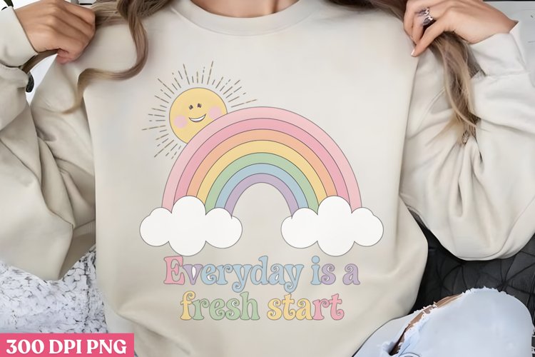 Everyday Is A Fresh Start PNG, Retro Motivation Sublimation