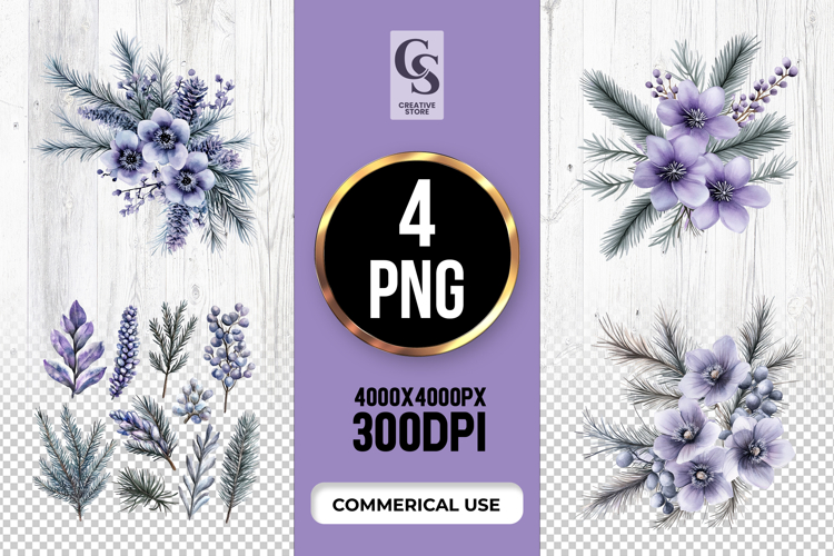 Purple Flower Clipart Image 7