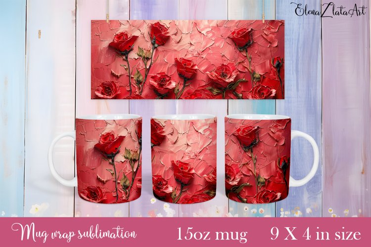 Flowers Mug Sublimation, Floral Design Mug example image 1