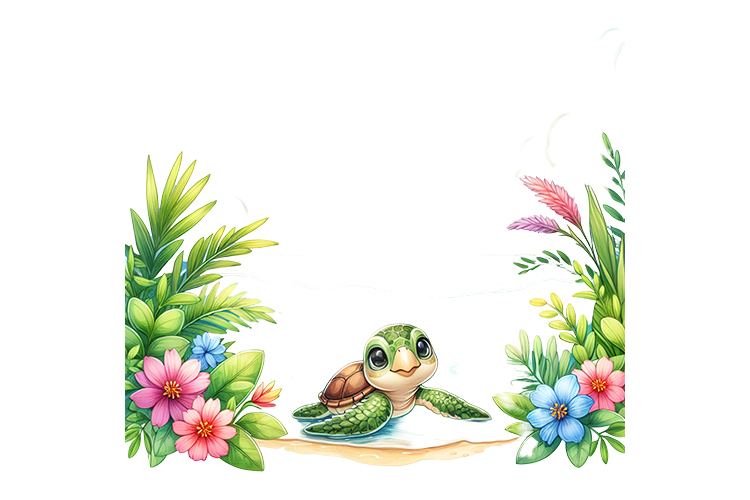 Cute Turtle Clipart Image 9