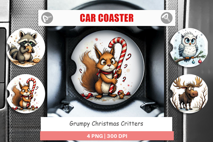 Car Coaster Grumpy Christmas Critters
