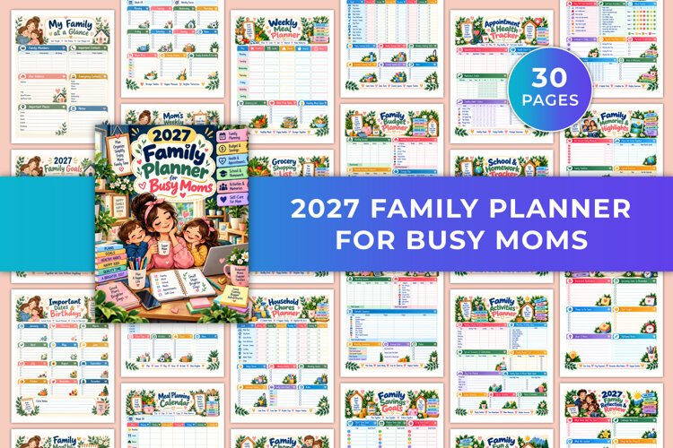 2027 Family Planner for Busy Moms kdp interiors example image 1