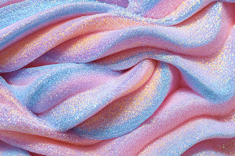 Unicorn Cotton Candy Wavy Glitter Texture