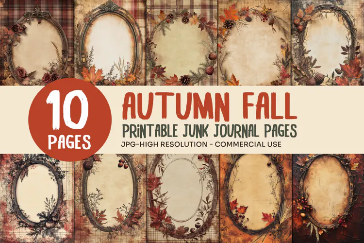 Vintage Fall Junk Journal Pages