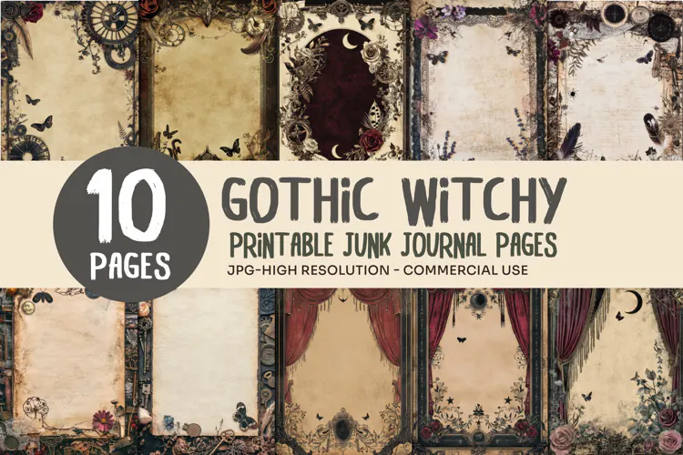 Gothic Vintage Junk Journal Pages