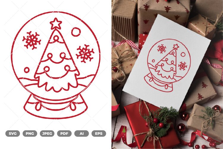 Christmas Crystal Ball SVG & Clipart example image 1