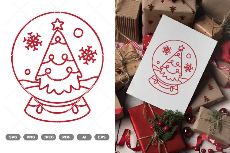Christmas Crystal Ball SVG & Clipart