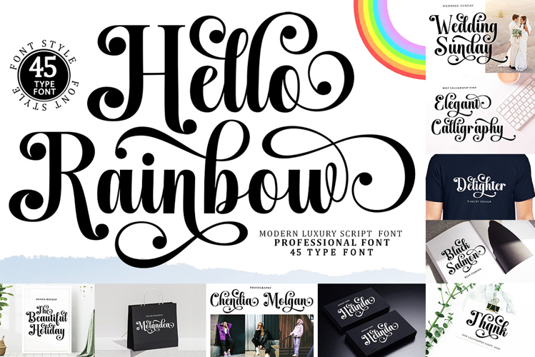 Hello Rainbow - Family Font In 45 Type