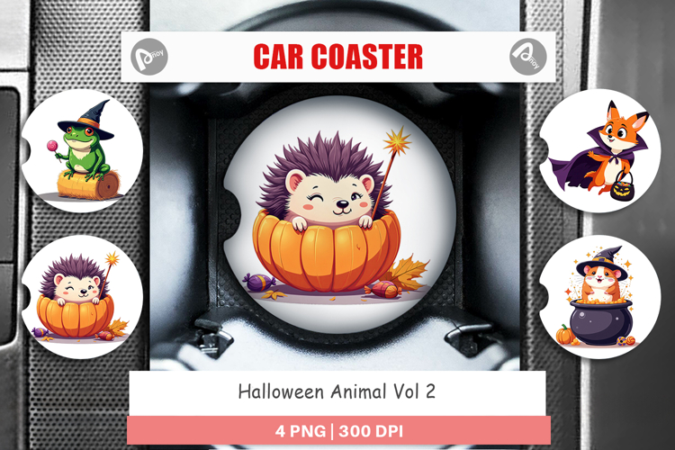 Car Coaster Halloween Animals