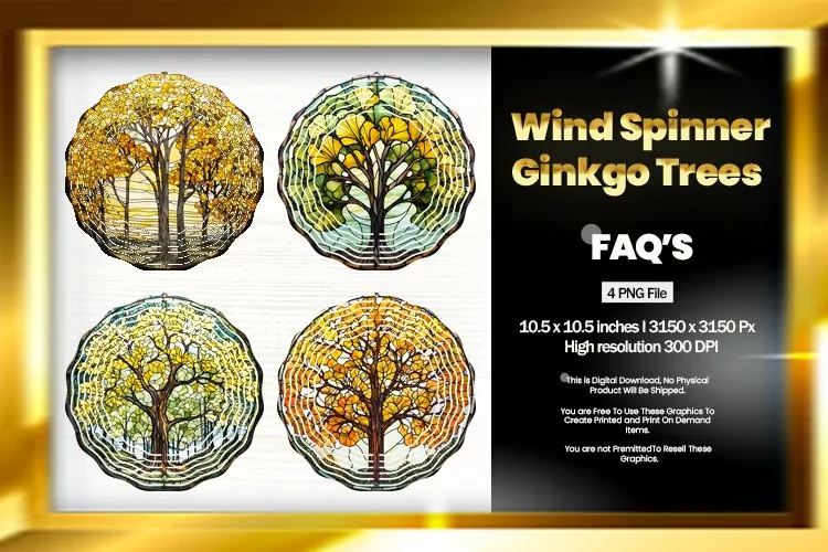 Ginkgo Trees Wind Spinner Sublimation - 04 Variation
