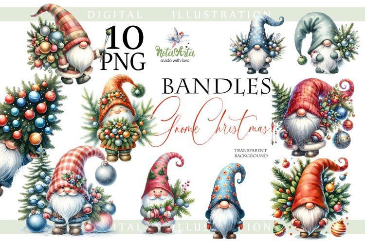 Bundle Of Christmas Gnomes Christmas Trees, Gnomes Christmas