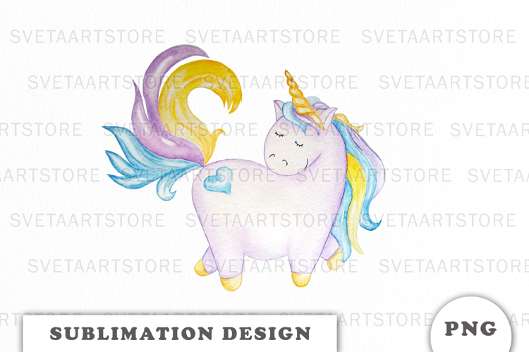 Watercolor Cute Unicorn png