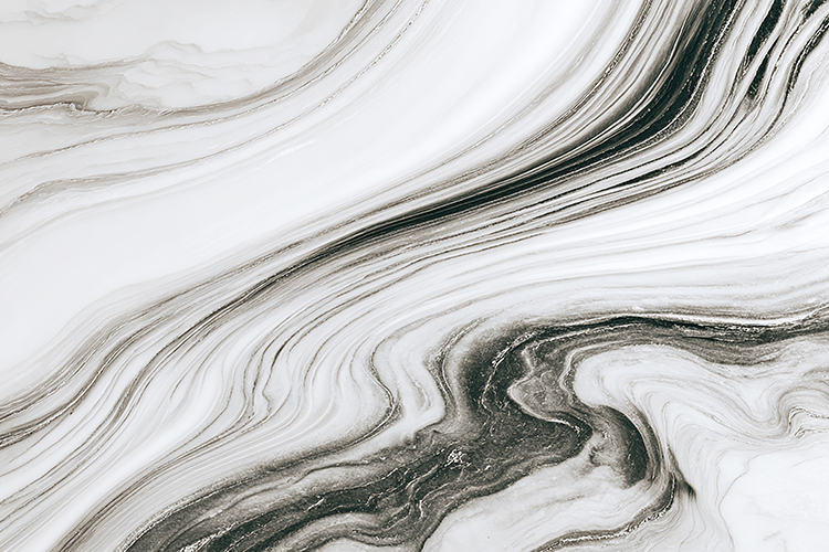 Marble surface with swirling black & white