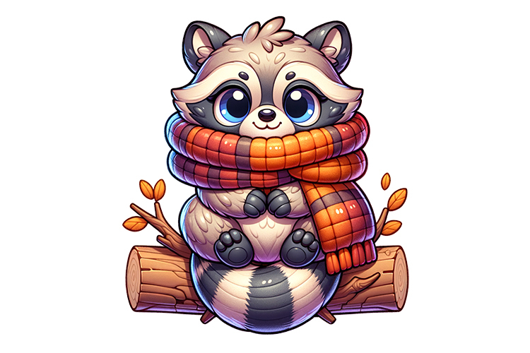 Cute Raccon Clipart - PNG File