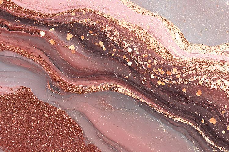 Swirling patterns of pink, gold, and purple hues