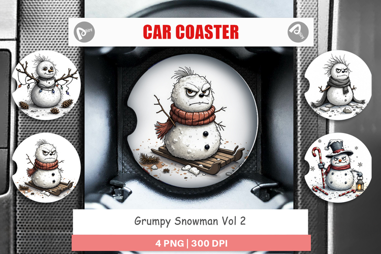 Car Coaster Grumpy Snowman