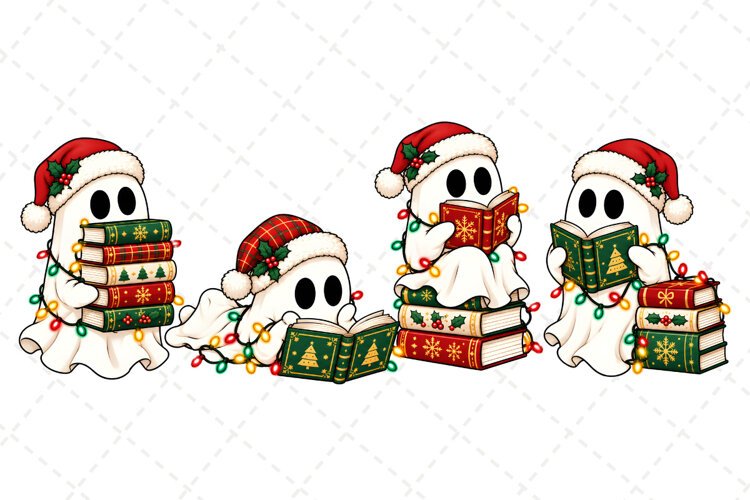 Funny Christmas PNG, Christmas Sublimation, Ghost PNG example image 1
